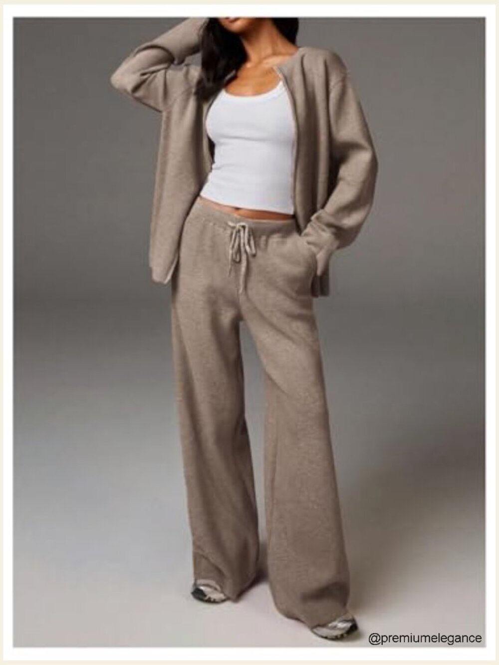 Women's Straight Leg Knit Sweater Pants with Pockets - Picture 2 of 5